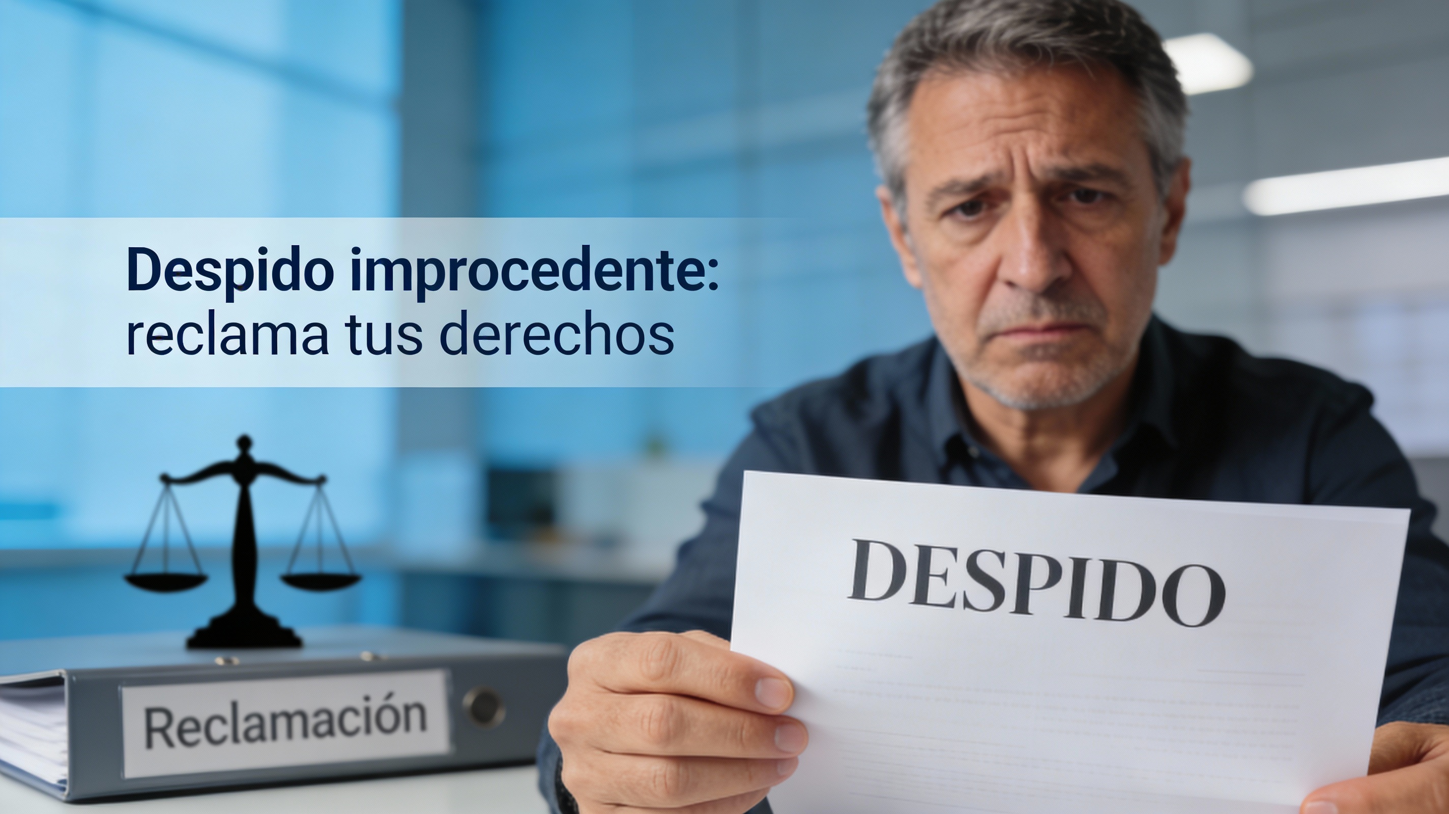 Despido improcedente Abogado laboralista en Zaragoza asesorando a trabajador por despido improcedente con carta de despido en la mano